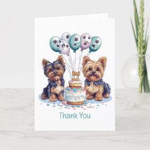 Danke, Birthday Yorkie Dog Dankeskarte