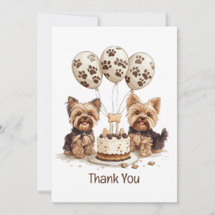 Danke, Birthday Yorkie Dog Dankeskarte