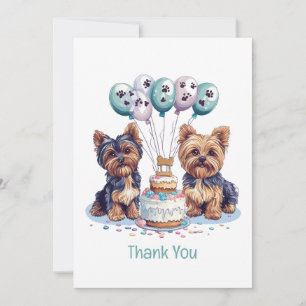 Danke, Birthday Yorkie Dog Dankeskarte