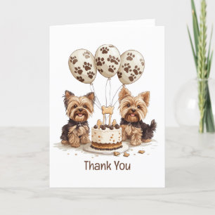 Danke, Birthday Yorkie Dog Dankeskarte