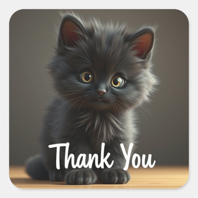 Danke Black Cat Aufkleber (Vorderseite)