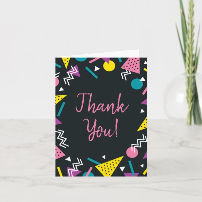 Danke, Black und Retro Dankeskarte (Vorderseite)