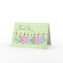 Danke, Blank - Quilt-Quadrate auf der Clothesline