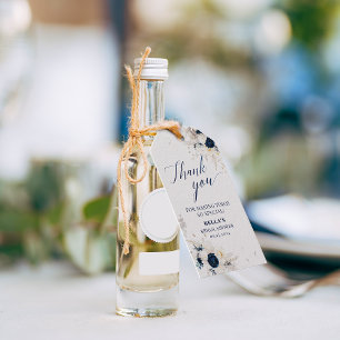 Danke Blau Weiße Florale Hochzeit Geschenkanhänger