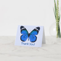 Danke! Blaue Schmetterling Anpassung Nachricht