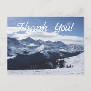 Danke. Blick auf die schneebedeckten Alpen Postkarte