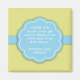 Danke Blue Baby Shower Favor Magnet
