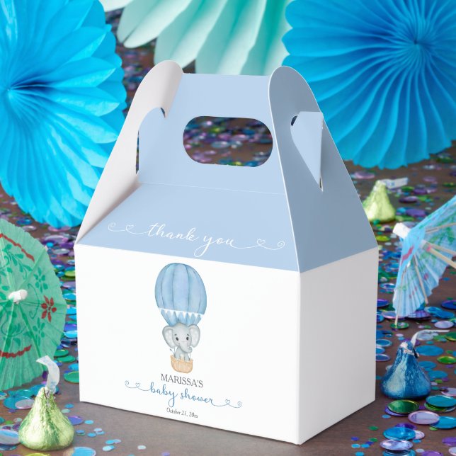 Danke Blue Elephant Baby Boy Dusche Geschenkschachtel (Party)