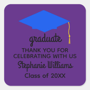 Danke Blue Graduation Cap #1 Stickers