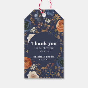 Danke Blue Rust Wedding Geschenkanhänger