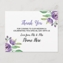 Danke Blumen die Hochzeits-Karten-lila Blume
