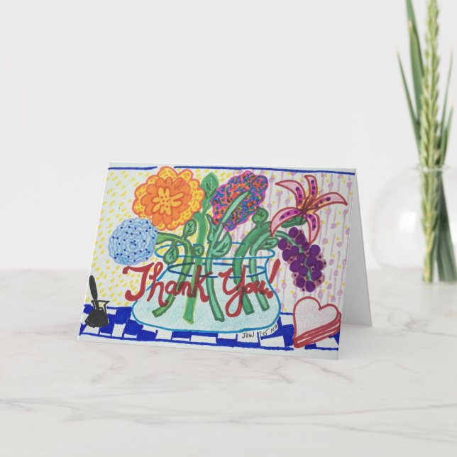 DANKE, BLUMEN, Impressionist-Art ZU MERKEN Dankeskarte (Vorderseite)