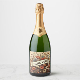 Danke-Blumenfeld-Champagnerflaschenetikett