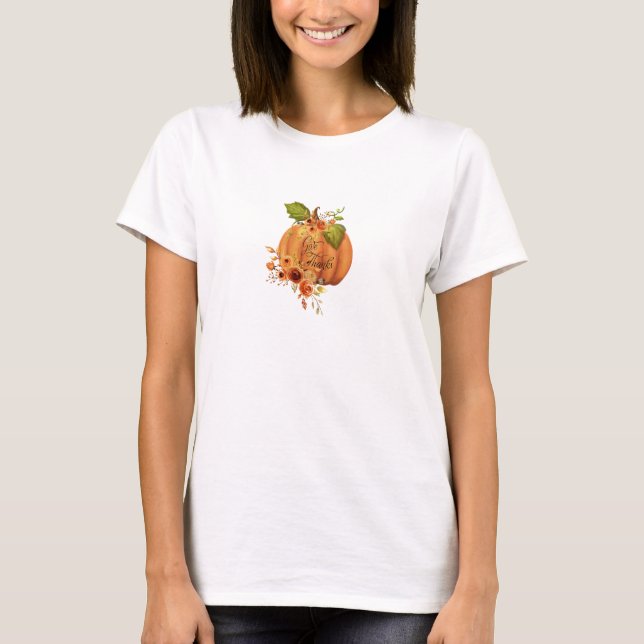 Danke, Blumenkürbis T-Shirt (Vorderseite)