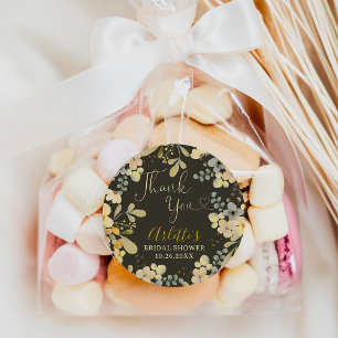 Danke Boho-Blumen-Herbst-Chic-Braut- Dusche Runder Aufkleber