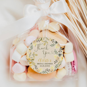 Danke Boho-Blumen Herbst Chic Brautparty Runder Aufkleber