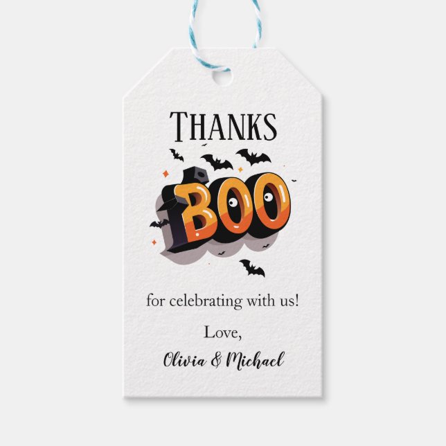 Danke BOO Spooky Halloween Geschenkanhänger (Vorderseite)