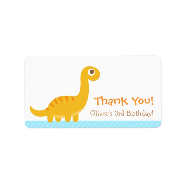 Danke, Brachiosaurus dinosaur Themenparty Adressaufkleber (Vorne)