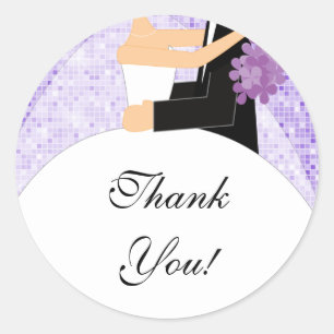 Danke Brautparty Sticker Bride Groom Lila