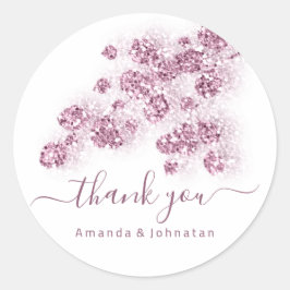 Danke Bridal Sweet16th Floral White Rose Eucalipt Runder Aufkleber
