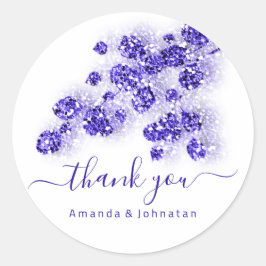 Danke Bridal Sweet16th Floral White Royal Blue Runder Aufkleber