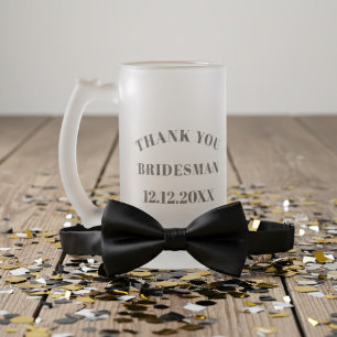 Danke Bridesman Wedding Bierglas Mattglas Bierglas