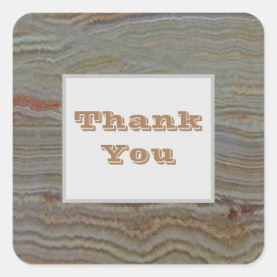 Danke Brown Gray Nature Foto Striped Onyx Quadratischer Aufkleber