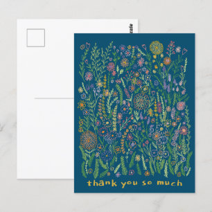 Danke Bunte Blumen Felder Wiese Blumenflor Postkarte