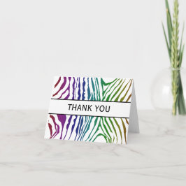 Danke! Bunte wildes Tierzebra-Muster Dankeskarte