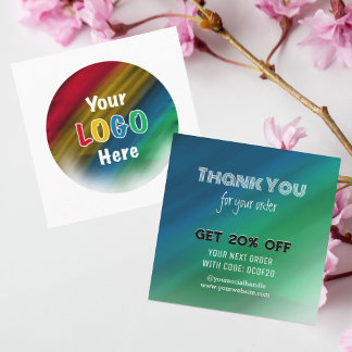 Danke | Business Logo Modern Ombre Rabattkarte