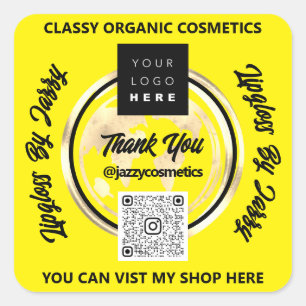 Danke Business QR Code Logo World Map Earth Quadratischer Aufkleber