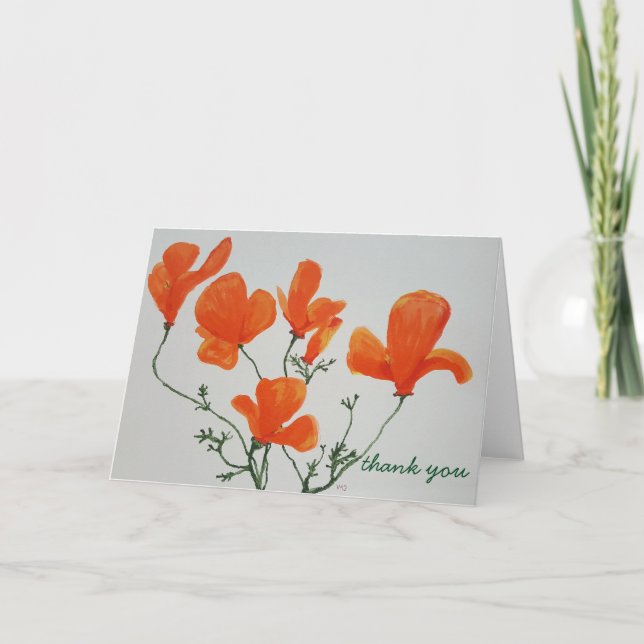 Danke, California Poppy Dankeskarte (Vorderseite)