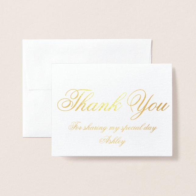 Danke, Card-Individuelle Name Folienkarte (Vorderseite mit Umschlag)