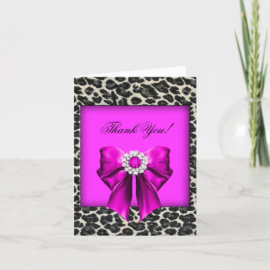Danke, Card Leopard heiß rosa Dankeskarte