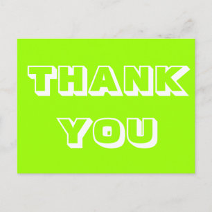 Danke, Chartreuse grün weiß Postkarte