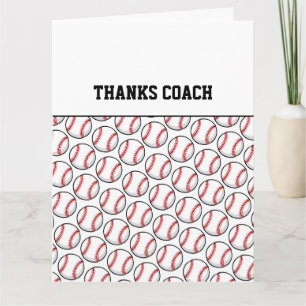 DANKE COACH Baseball Team Spieler Red White Black Karte