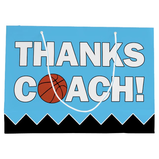 Danke Coach! Basketball Trainer Sportteam Party Große Geschenktüte (Rückseite)
