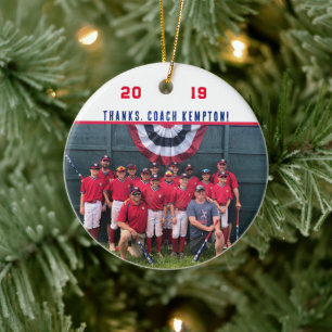 Danke Coach - Cooperstown Gift Team Foto Keramik Ornament