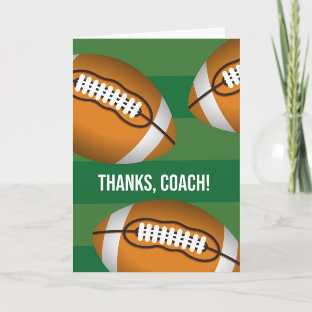 Danke Coach Football mit Field and Balls Karte (Vorderseite)