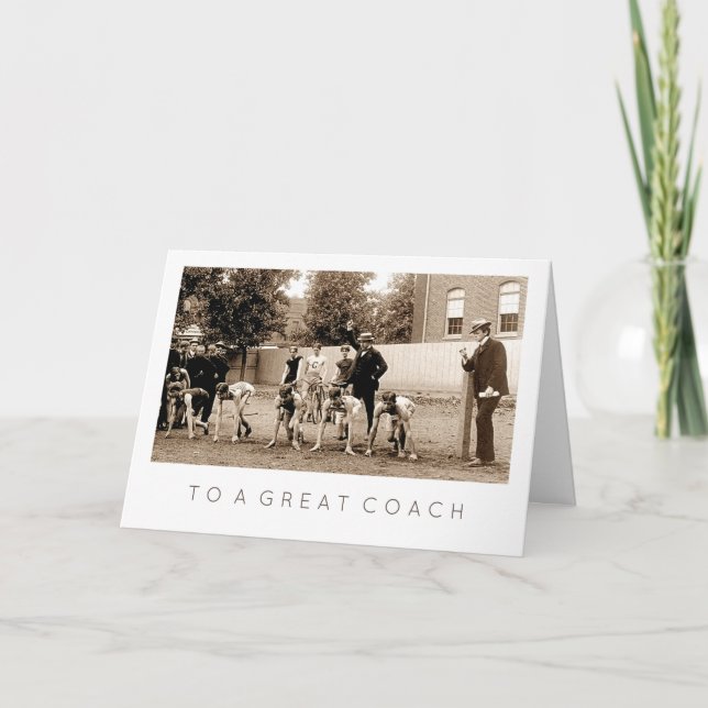 Danke, Coach. Grußkarten für Vintage Sportarten Dankeskarte (Vorderseite)