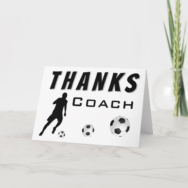 Danke Coach Soccer Player Danke Karte (Vorderseite)