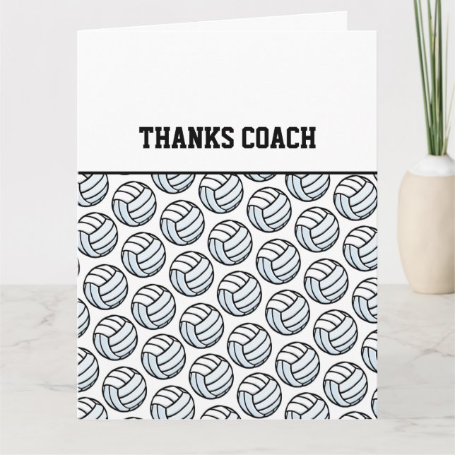 DANKE COACH Volleyball Team Sport White Black Karte (Vorderseite)