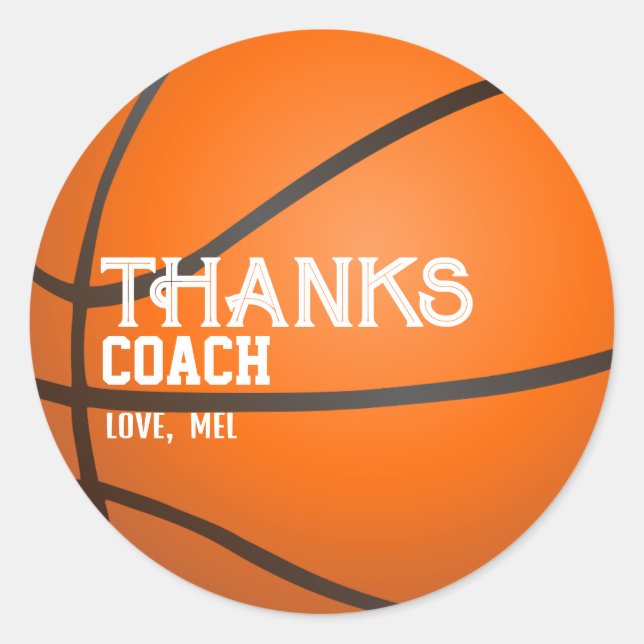 Danke Coach von Runder Aufkleber (Vorderseite)
