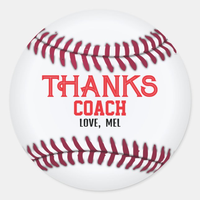 Danke Coach von Runder Aufkleber (Vorderseite)