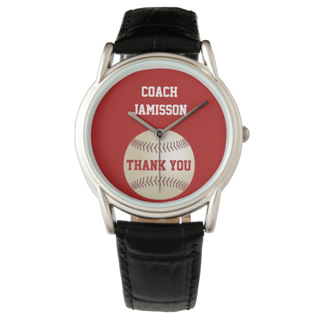 Danke, Coach Wrist Watch Personalisiert, Baseball Armbanduhr (Vorderseite)