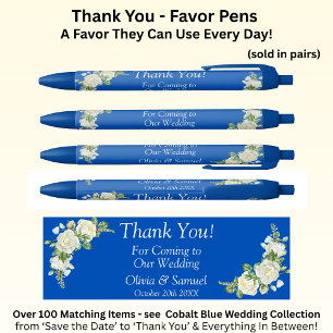 Danke, Cobalt Blue White Roses Kugelschreiber