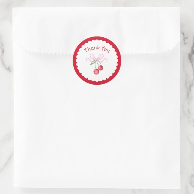 Danke Coquette Cherry Brautparty Runder Aufkleber (Tasche)