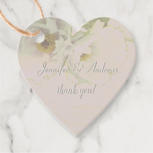 "Danke!" Couple's Names Wedding Mauve Peony Geschenkanhänger