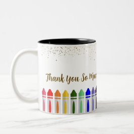 Danke Crayon Star Design für Lehrer Zweifarbige Tasse