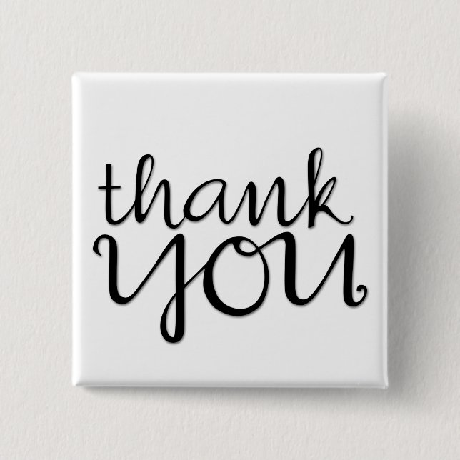 Danke Cursive Black Magnet Button (Vorderseite)